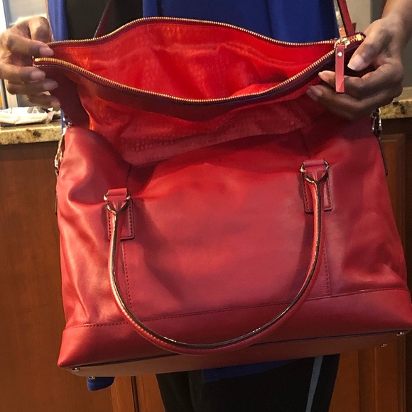 Kate Spade Red Leather Travel Bag - Picture 5 of 7